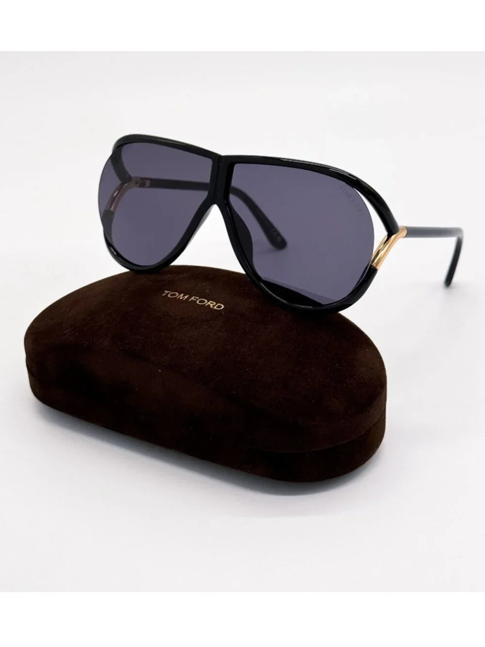 New Tom Ford Axel TF1197 01A Black Shield Unisex Sunglasses Authentic